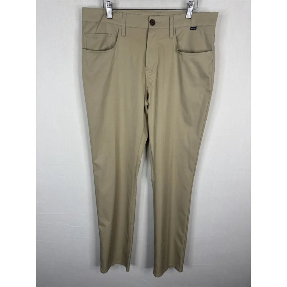 TravisMathew Khaki Performance Pants Men’s 34X32‎  Stretch Golf